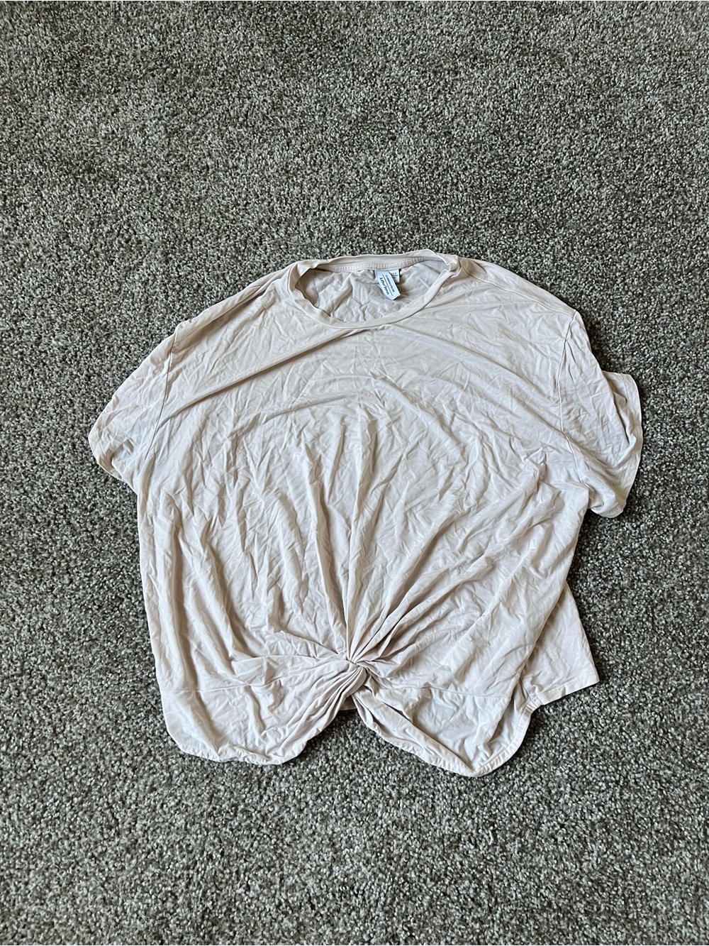 & Other Stories Light Beige Twist-Front Short Sleeve Tee (10)